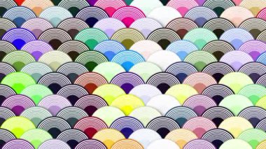A large number of colorful fish scales overlap each other, changing colors continuously.