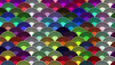 A large number of colorful fish scales overlap each other, changing colors continuously.