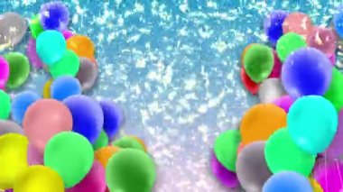 Parlak renkli balonlar sürekli sallanıyordu..