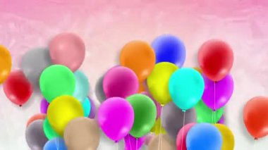 Parlak renkli balonlar sürekli sallanıyordu..