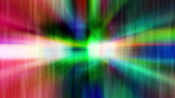 Kleurrijke Lichtstralen Bewegen Continu Zien Helder Uit — Stockvideo