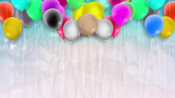 Felgekleurde Ballonnen Zwaaiden Constant — Stockvideo