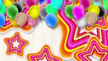 Parlak renkli balonlar sürekli sallanıyordu..