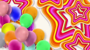 Parlak renkli balonlar sürekli sallanıyordu..