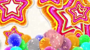 Parlak renkli balonlar sürekli sallanıyordu..