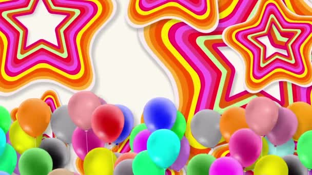 Parlak Renkli Balonlar Sürekli Sallanıyordu — Stok video