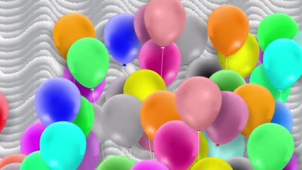 Brightly Colored Balloons Were Constantly Swaying — Stock Video