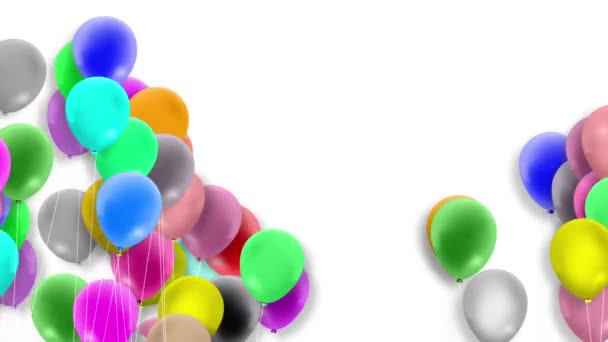 Renkli Balonlar Rüzgarda Sürekli Sallanıyor Renkli Bir Arka Planda — Stok video