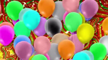 Rüzgarda sallanan renkli balonlar.