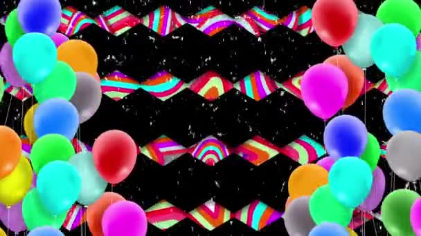 Colorful Balloons Sway Wind Continuously — Video Stock