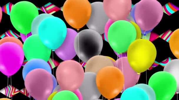 Rüzgarda Sallanan Renkli Balonlar — Stok video