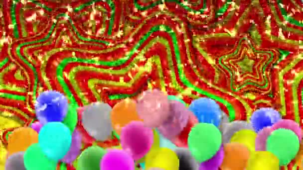 Colorful Balloons Sway Wind Continuously — ストック動画