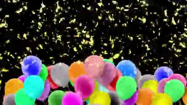 Kleurrijke Ballonnen Zwaaien Continu Wind — Stockvideo
