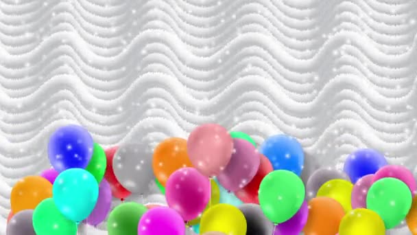 Різнокольорові Кульки Безперервно Ширяють Вітрі — стокове відео