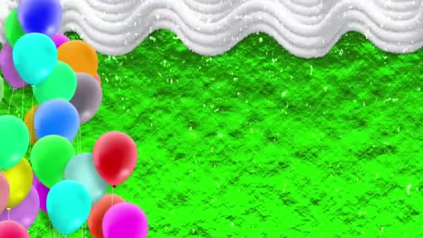 Kolorowe Balony Kołyszą Się Wietrze Nieustannie Kolorowym Tle — Wideo stockowe
