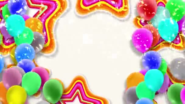 Colorful Balloons Sway Wind Continuously Colorful Background — Video