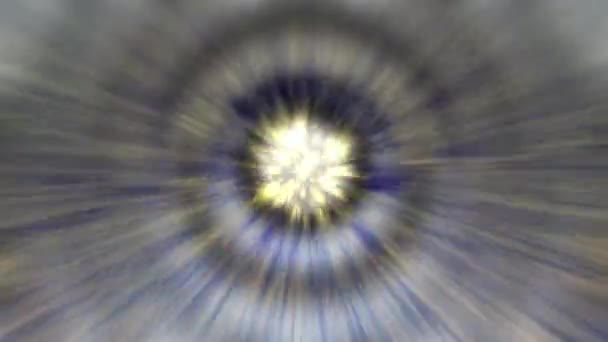 Den Överlappande Cirkellinjen Har Kontinuerlig Ljusstråle Som Rör Sig Inom — Stockvideo