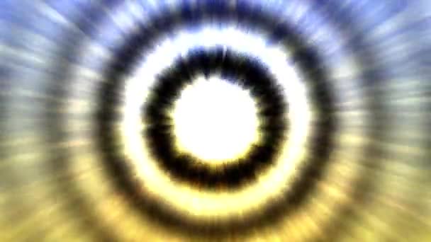 重複する円の線は その中を移動する光の連続ビームを持っています — ストック動画