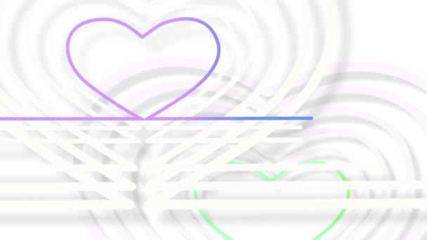 Linhas Coloridas Movem Continuamente Até Formar Coração — Vídeo de Stock