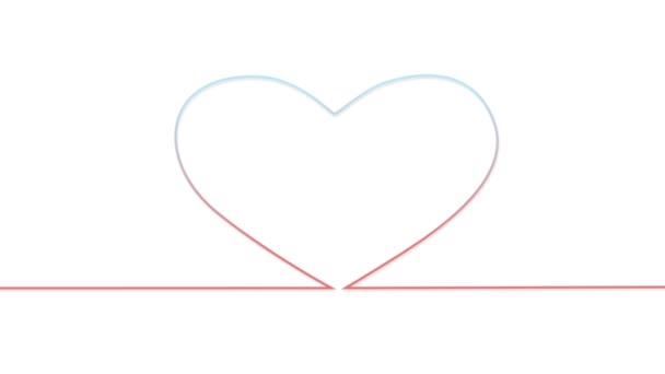 Las Líneas Coloridas Mueven Continuamente Hasta Formar Corazón — Vídeos de Stock