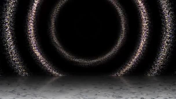 Πολύχρωμοι Κύκλοι Κινούνταν Συνεχώς Υπήρχε Μια Μαύρη Τρύπα Στο Κέντρο — Αρχείο Βίντεο