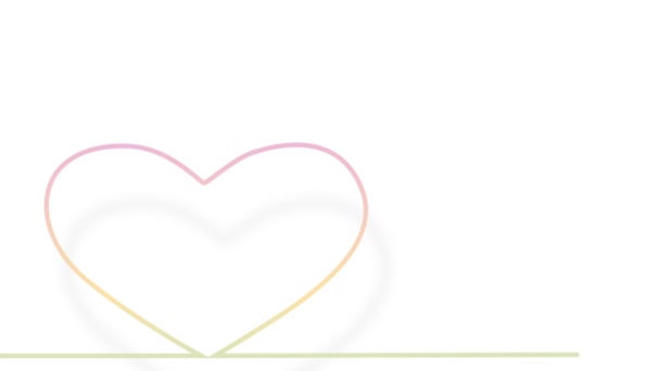 Πολύχρωμες Γραμμές Που Κινούνται Σχήμα Καρδιάς Φαίνονται Φωτεινές Και Όμορφες — Αρχείο Βίντεο