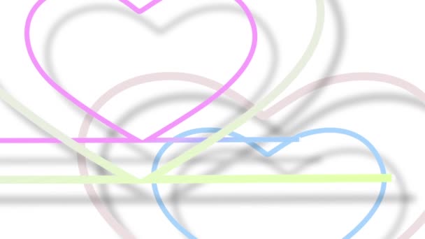 五彩斑斓的线条汇成心形 看起来明亮而美丽 — 图库视频影像