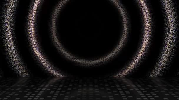 Lingkaran Ditumpuk Atas Satu Sama Lain Dan Cahaya Dipantulkan Dalam — Stok Video