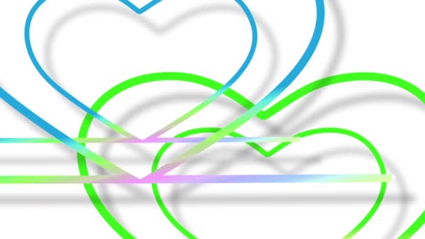 Colorful Lines Moving Shape Heart Look Bright — Stock Video