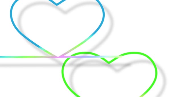 Colorful Lines Moving Shape Heart Look Bright — ストック動画