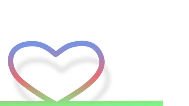Colorful Lines Moving Shape Heart Look Bright — Stock video