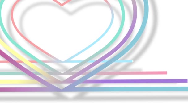 Colorful Lines Moving Shape Heart Look Bright — Stok video