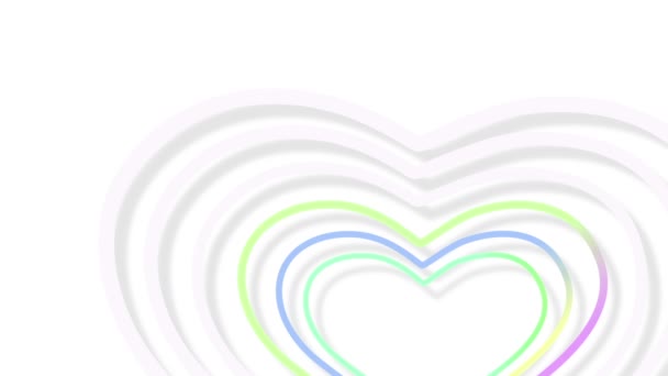 Colorful Lines Moving Shape Heart Look Bright — Wideo stockowe