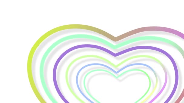 Colorful Lines Moving Shape Heart Look Bright — Stockvideo