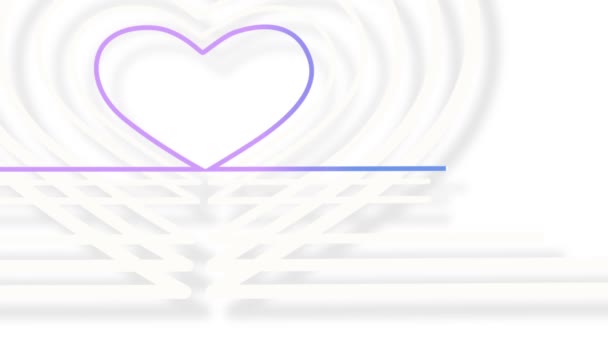 Colorful Lines Moving Shape Heart Look Bright — Vídeo de stock