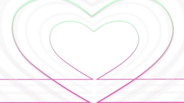 Colorful Lines Moving Shape Heart Look Bright — Vídeo de stock