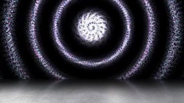 Colorful light streaks swirl across the area looking bright.