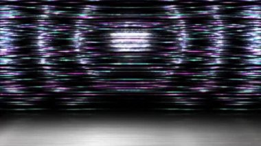 Colorful light streaks swirl across the area looking bright.