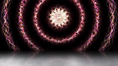 Colorful light streaks swirl across the area looking bright.