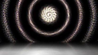 Colorful light streaks swirl across the area looking bright.