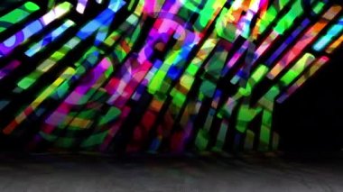 The light continuously swirled across the space, looking modern.