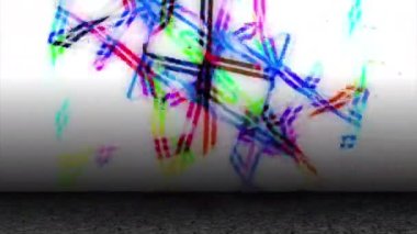 Renkli ışık demetleri sürekli hareket halinde, modern görünüyor..