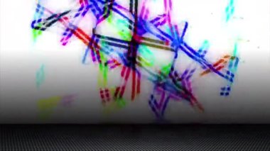 Renkli ışık demetleri sürekli hareket halinde, modern görünüyor..