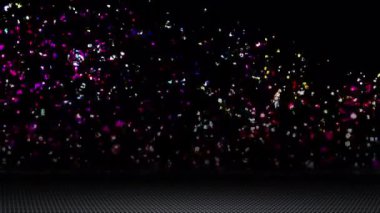 Bölgeye dağılmış renkli yuvarlak toplar parlak görünüyor..