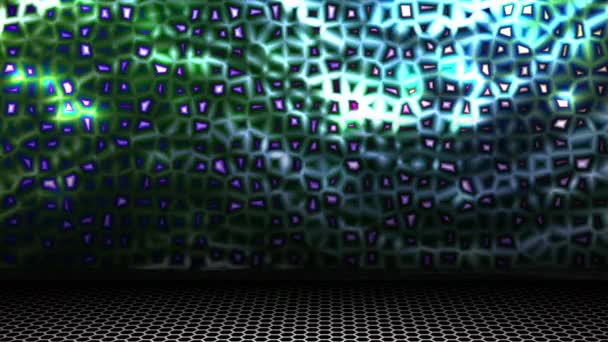 Colorful Light Moves Grid Surface Spread Bright Space — Stok video