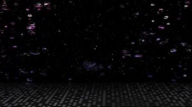 Parlak renkli uzayda sayısız renkli baloncuklar uçuşuyordu..