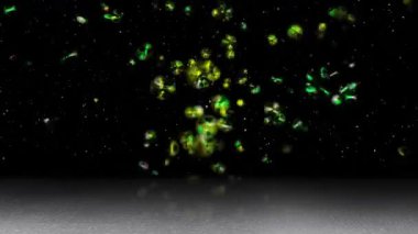 Numerous colorful bubbles flew continuously across the brightly colored space.