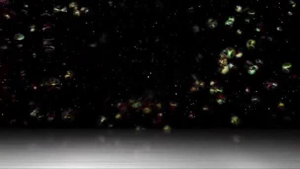 Numerous Colorful Bubbles Flew Continuously Brightly Colored Space — Wideo stockowe