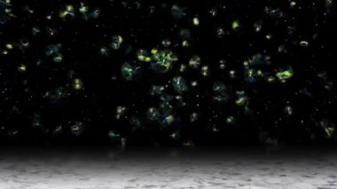 Parlak renkli uzayda sayısız renkli baloncuklar uçuşuyordu..