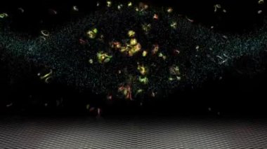 Numerous colorful bubbles flew continuously across the brightly colored space.